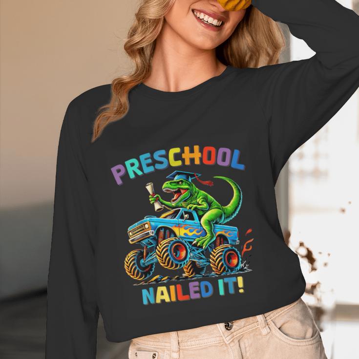 Preschool Graduation Monster Truck Dinosaur Boys Dino Tee Unisex Long Sleeve T-Shirt