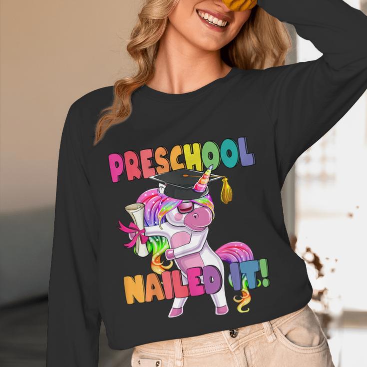 Preschool Nailed It Flossing Unicorn Graduation Shirt Unisex Long Sleeve T-Shirt