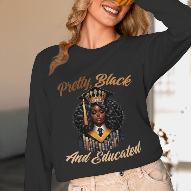 Pretty Educated African American Graduation Class 2024 Unisex Long Sleeve T-Shirt