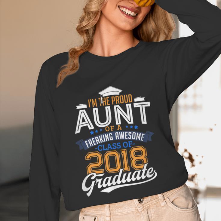 Proud Aunt Of 2018 Graduate Shirt Graduation Grad Class Unisex Long Sleeve T-Shirt