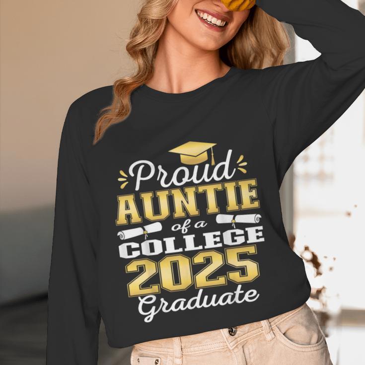 Proud Auntie Of 2025 College Graduate Family 25 Graduation Unisex Long Sleeve T-Shirt