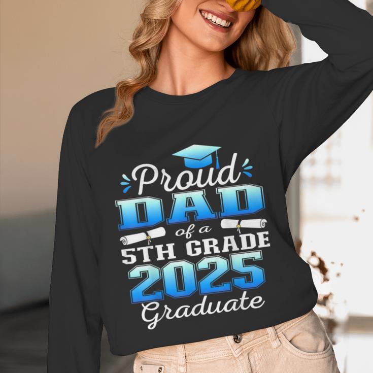 Proud Dad Of 5th Grade Graduate 2025 Elementary Graduation Unisex Long Sleeve T-Shirt
