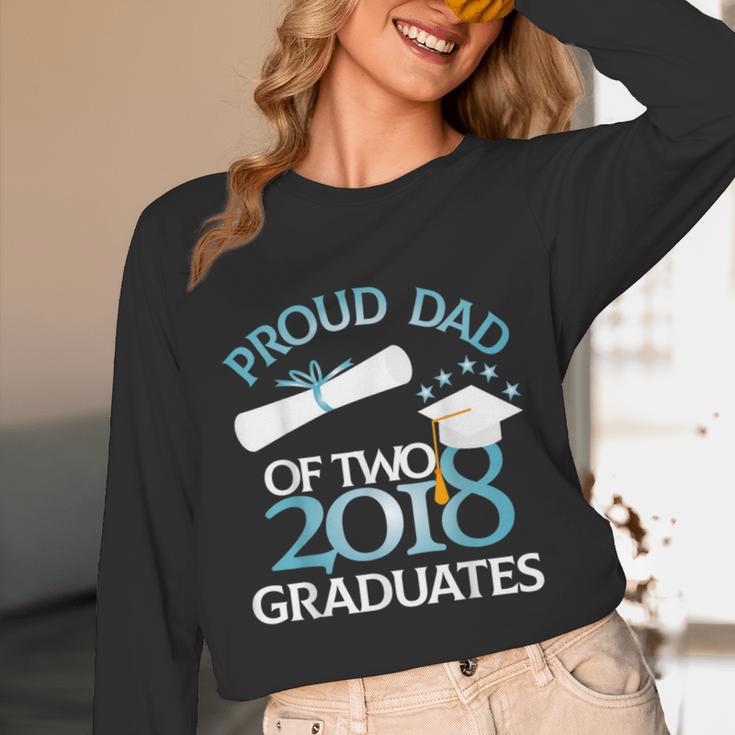 Proud Dad Of Two 2018 Graduates Twin Dads Graduation Unisex Long Sleeve T-Shirt