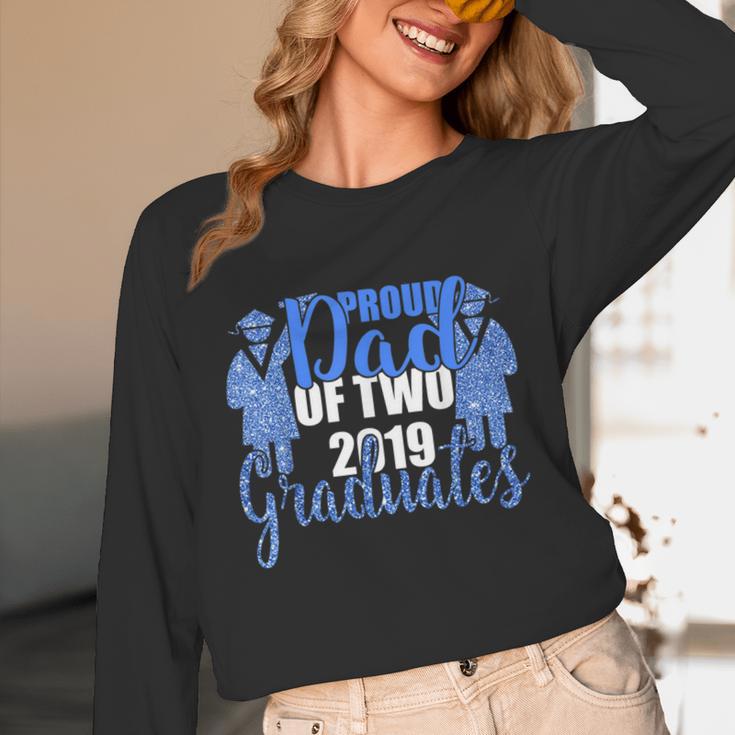 Proud Dad Of Two 2019 Graduates Twin Papa Graduation Unisex Long Sleeve T-Shirt