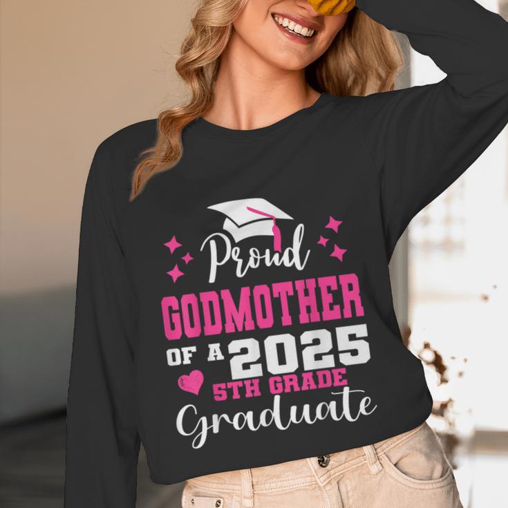 Proud Godmother Of 5th Grade Graduate 2025 Family Graduation Unisex Long Sleeve T-Shirt