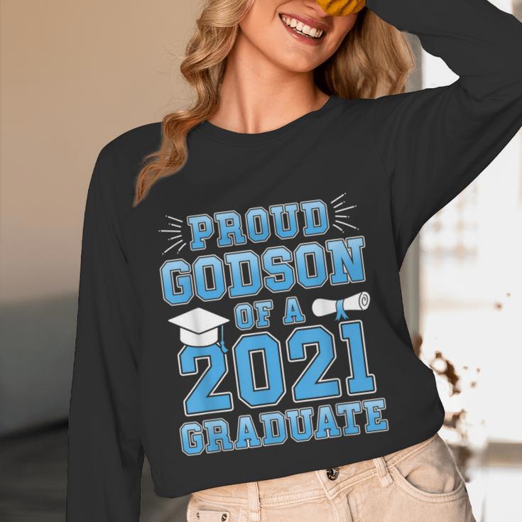 Proud Godson Of a 2021 Graduate School Graduation Family Unisex Long Sleeve T-Shirt