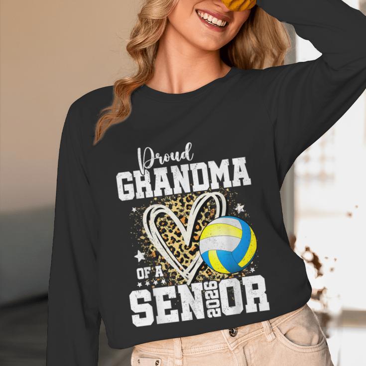 Proud Grandma Of A 2026 Senior Volleyball Graduation Leopard Unisex Long Sleeve T-Shirt