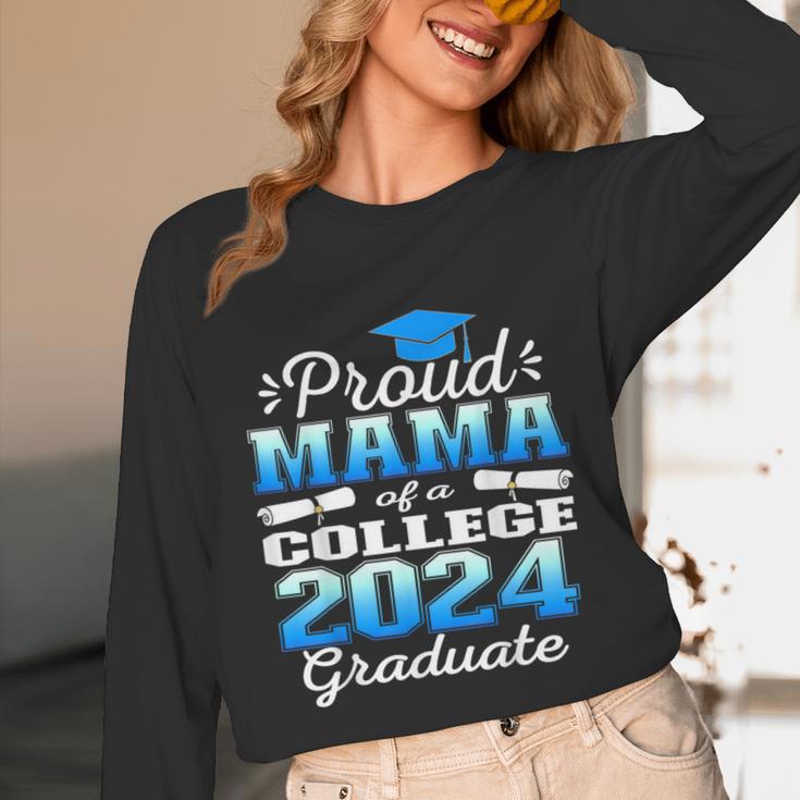Proud Mama Of 2024 College Graduate Family 24 Graduation Unisex Long Sleeve T-Shirt