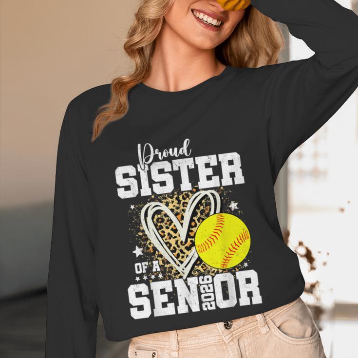 Proud Sister Of A 2026 Senior Softball Graduation Leopard Unisex Long Sleeve T-Shirt