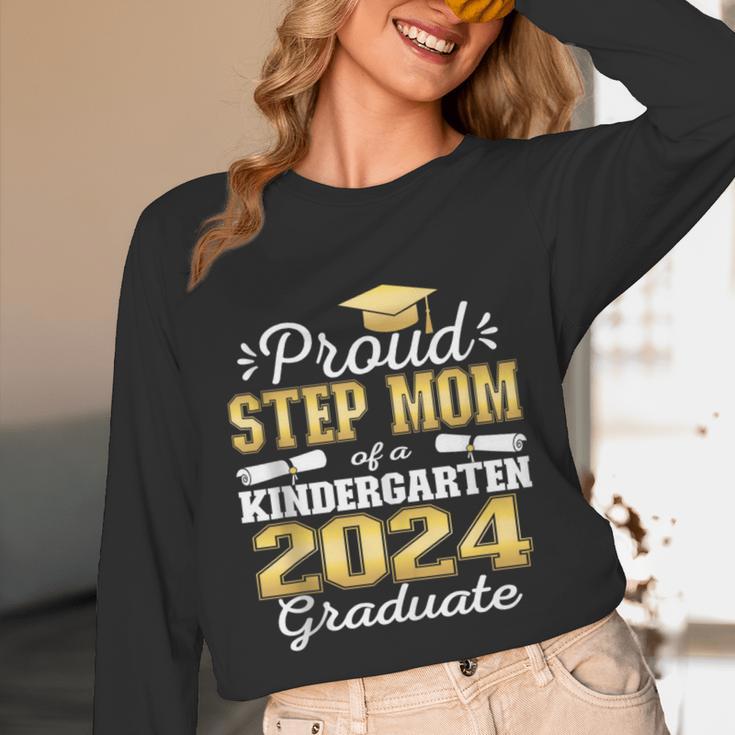 Proud Step Mom Of Kindergarten Graduate 2024 Graduation Step Unisex Long Sleeve T-Shirt