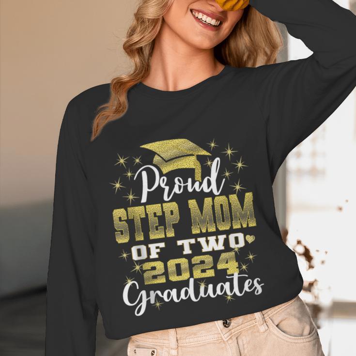 Proud Step Mom Of Two 2024 Graduate Class 2024 Graduation Unisex Long Sleeve T-Shirt