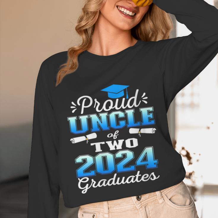 Proud Uncle Of Two 2024 Graduate Class 2024 Graduation Unisex Long Sleeve T-Shirt