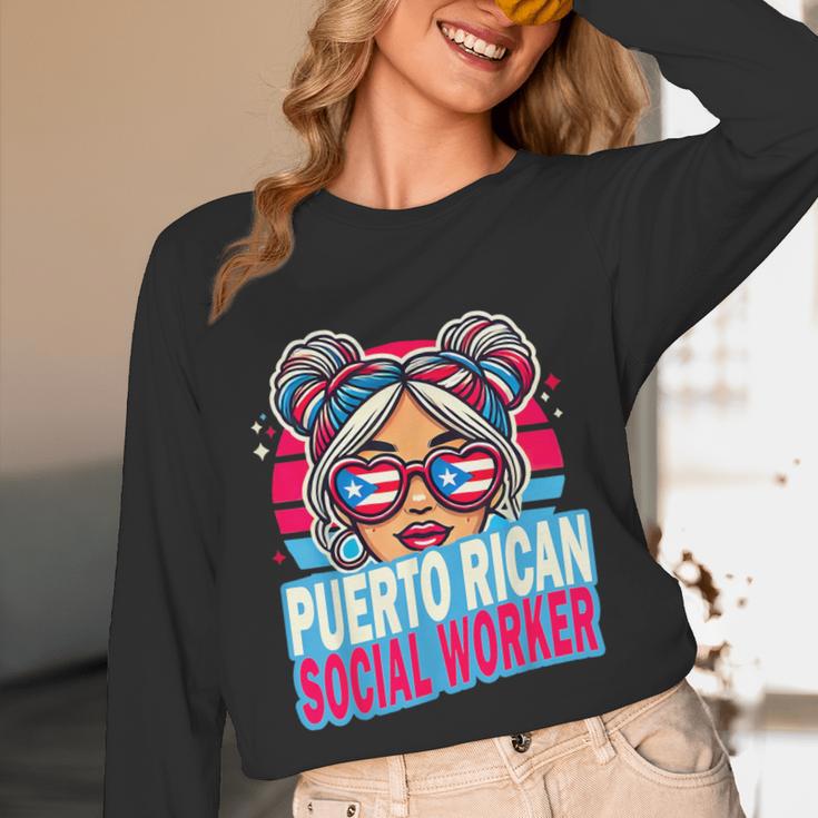 Puerto Rican Latina Social Worker MSW Masters Graduation Unisex Long Sleeve T-Shirt