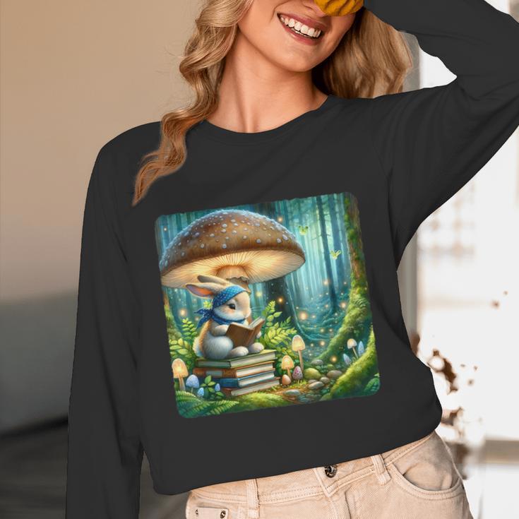 Rabbit Reading Book Under Large Mushroom Easter Bandana Unisex Long Sleeve T-Shirt Rabbit Reading Book Under Large Mushroom Easter Bandana Unisex Long Sleeve T-Shirt