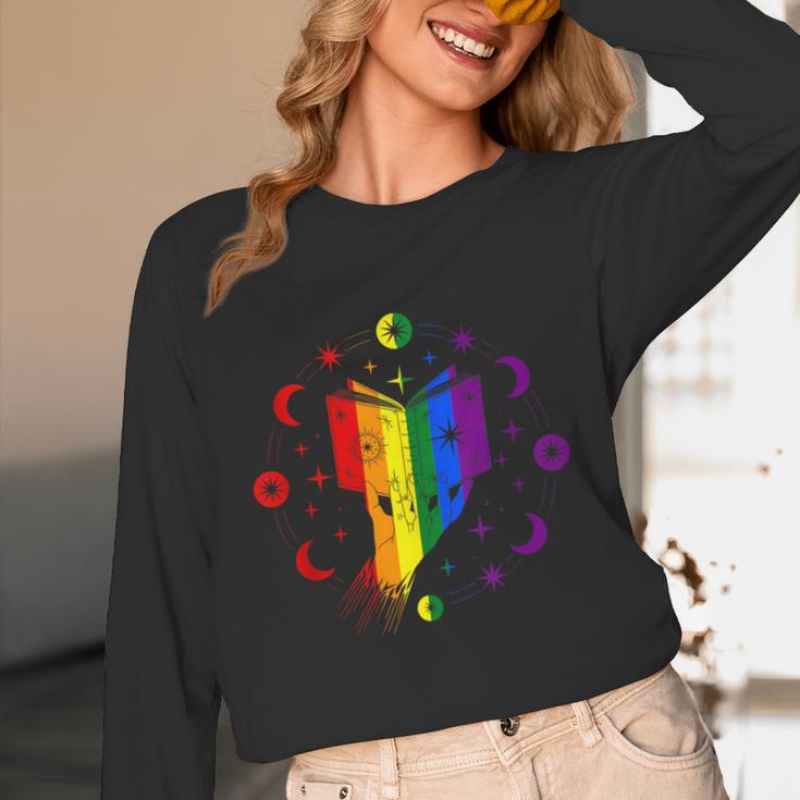 Rainbow Book With Stars And Moon Phases Gay Pride LGBT Unisex Long Sleeve T-Shirt Rainbow Book With Stars And Moon Phases Gay Pride LGBT Unisex Long Sleeve T-Shirt