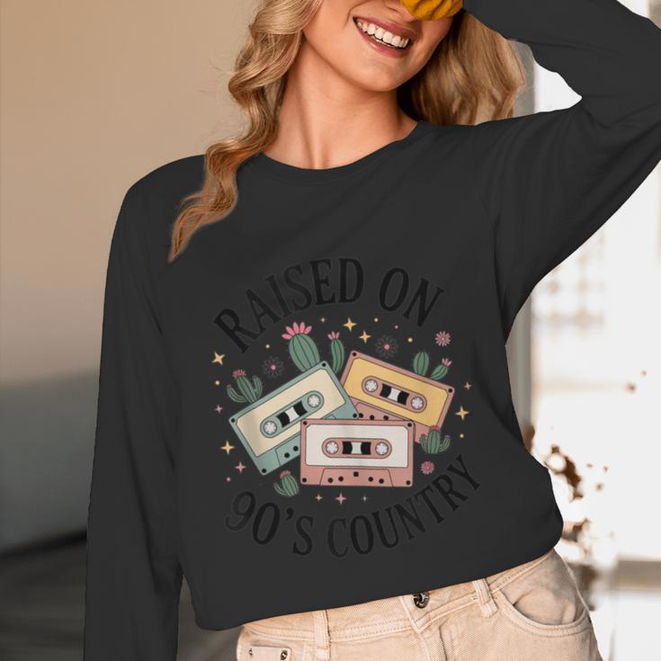 Raised On 90's Country Music Lover Nostalgia Retro Vibe Unisex Long Sleeve T-Shirt