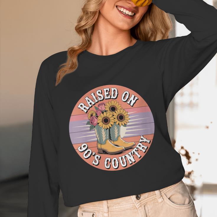Raised On 90’s Country Women Retro Western Music Nostalgia Unisex Long Sleeve T-Shirt Raised On 90’s Country Women Retro Western Music Nostalgia Unisex Long Sleeve T-Shirt