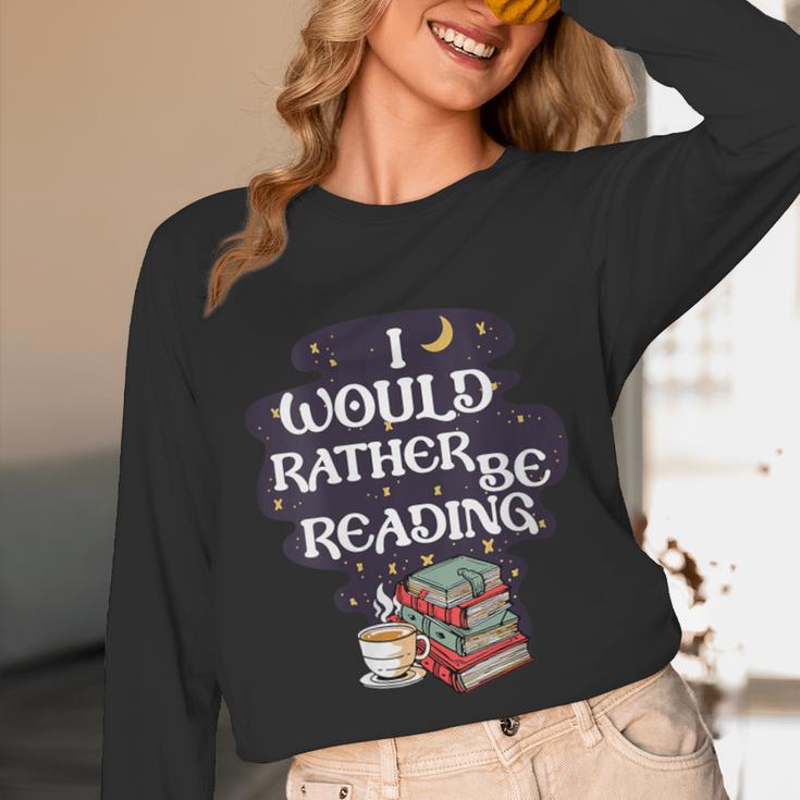 I Would Rather Be Reading Bookworm Book Lover Librarian Kids Unisex Long Sleeve T-Shirt