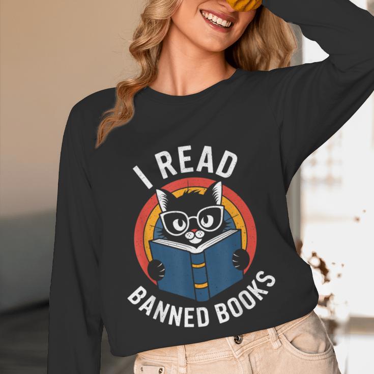 I Read Banned Books For Men Women Cat Banned Books Unisex Long Sleeve T-Shirt
