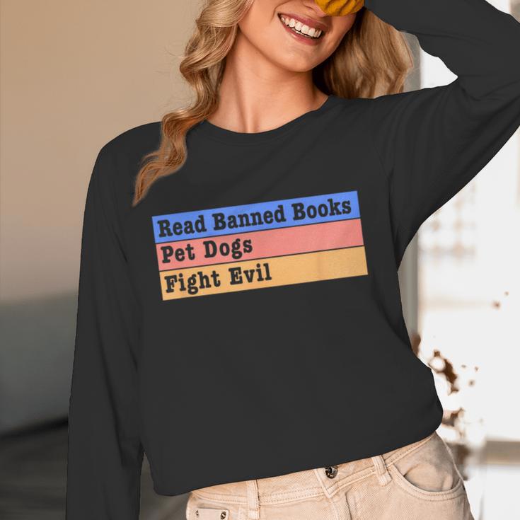 Read Banned Books Pet Dogs Fight Evil Unisex Long Sleeve T-Shirt