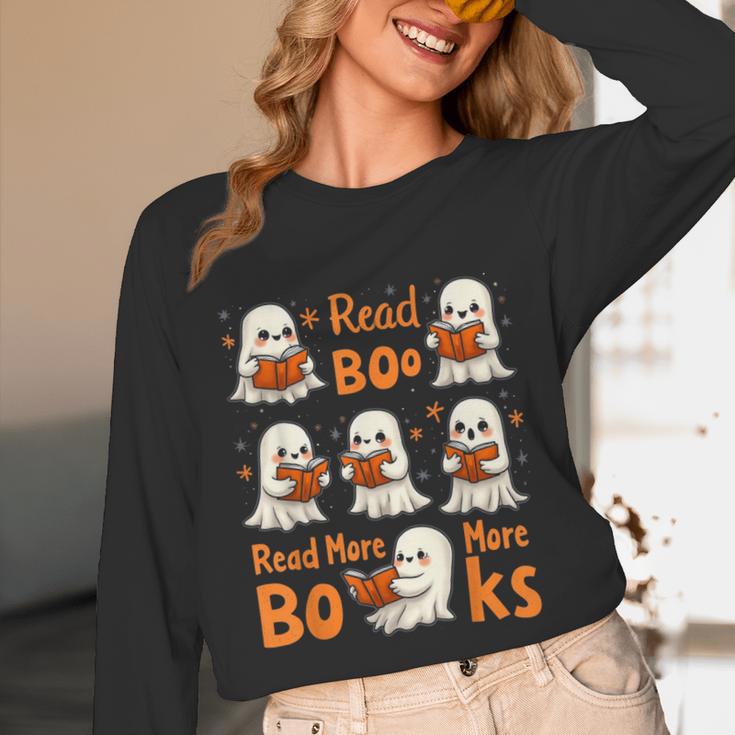 Read Boo KS Read More Bo KS Cute Ghost Reading Book Unisex Long Sleeve T-Shirt