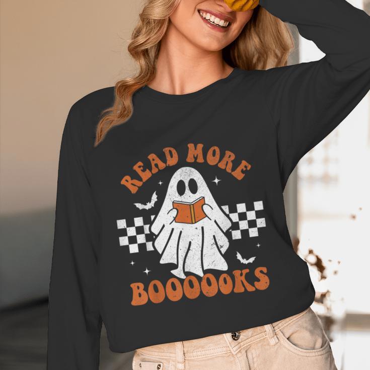 Read More Books Cute Ghost Reading Book Teacher Halloween Unisex Long Sleeve T-Shirt