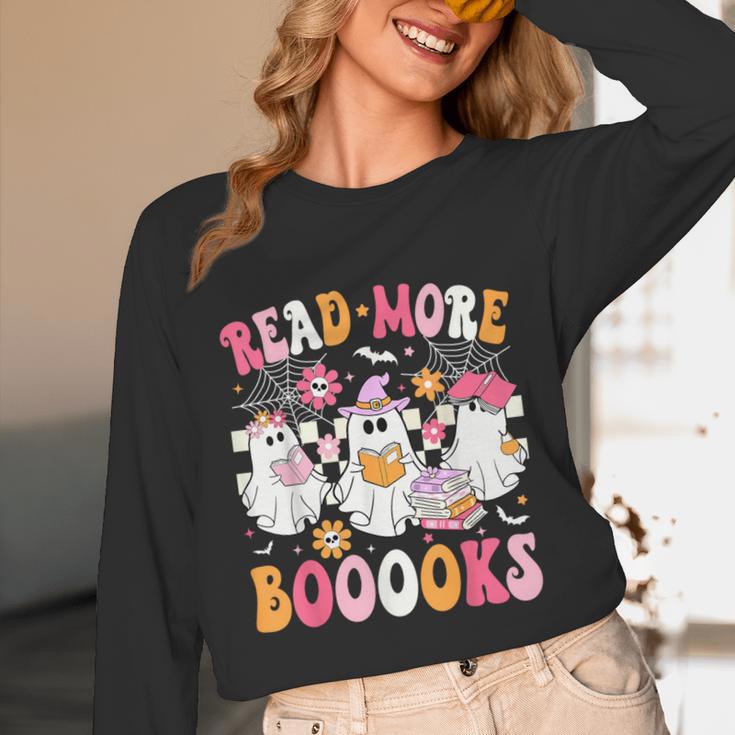 Read More Books Ghosts Reading Book Teacher Halloween Unisex Long Sleeve T-Shirt