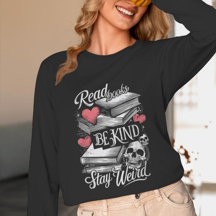 Read Books Be Kind Stay Weird Skeleton Heart Reading Alt Unisex Long Sleeve T-Shirt Read Books Be Kind Stay Weird Skeleton Heart Reading Alt Unisex Long Sleeve T-Shirt
