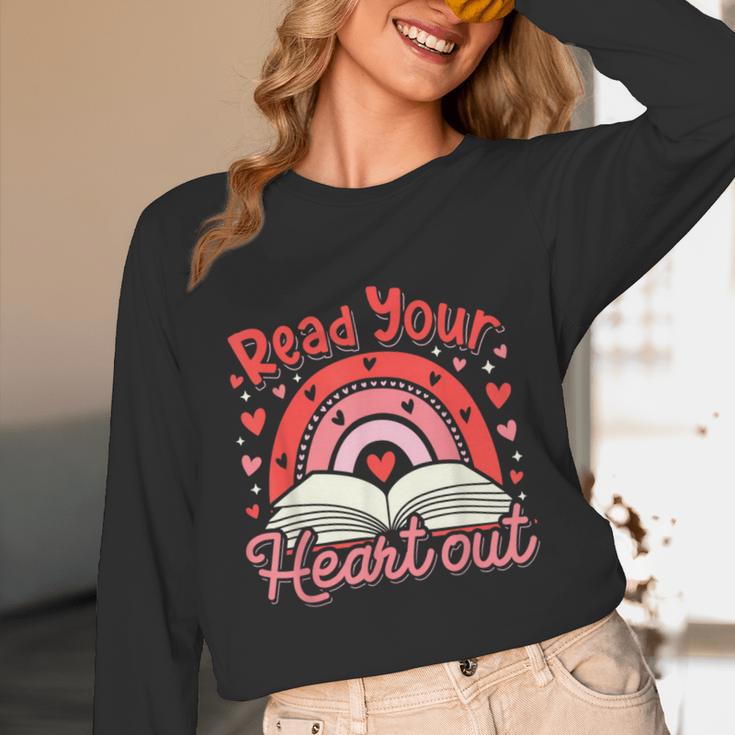 Read Your Heart Out Book Valentines Day Reading Teacher Unisex Long Sleeve T-Shirt