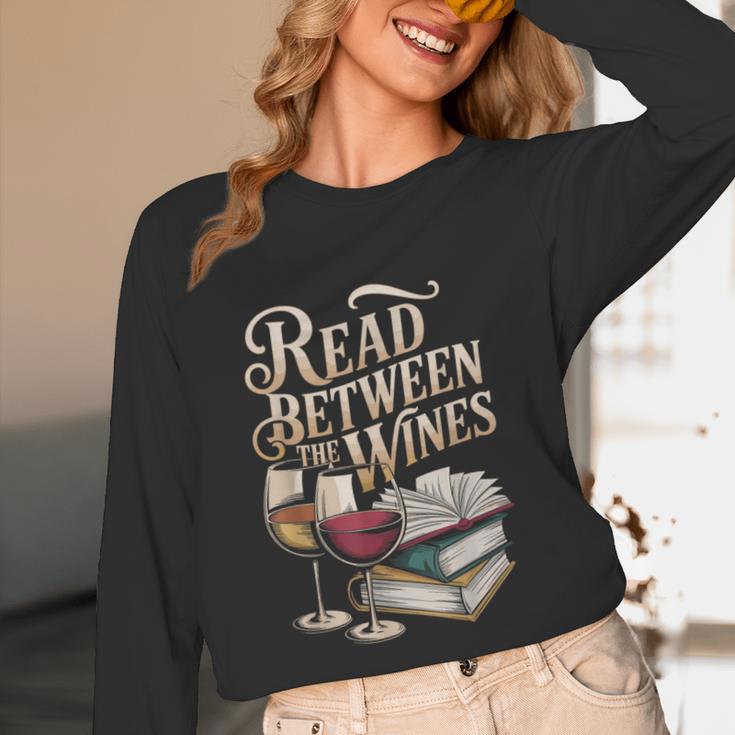 Read Between The Wines Vintage Book Lovers Wine Reading Unisex Long Sleeve T-Shirt Read Between The Wines Vintage Book Lovers Wine Reading Unisex Long Sleeve T-Shirt