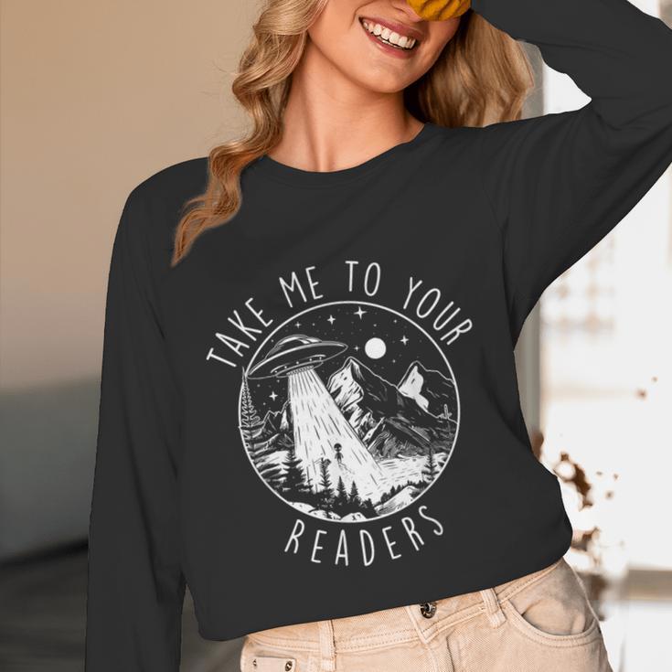 Take Me To Your Readers Book Lover Reading Bookworm Unisex Long Sleeve T-Shirt