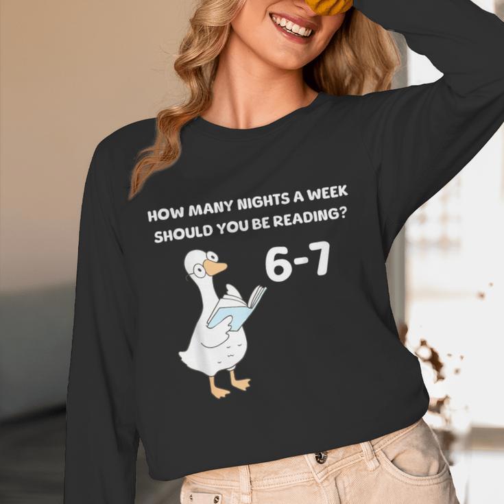 Reading 6-7 Silly Goose Read Books Bookish Bookworm Unisex Long Sleeve T-Shirt Reading 6-7 Silly Goose Read Books Bookish Bookworm Unisex Long Sleeve T-Shirt