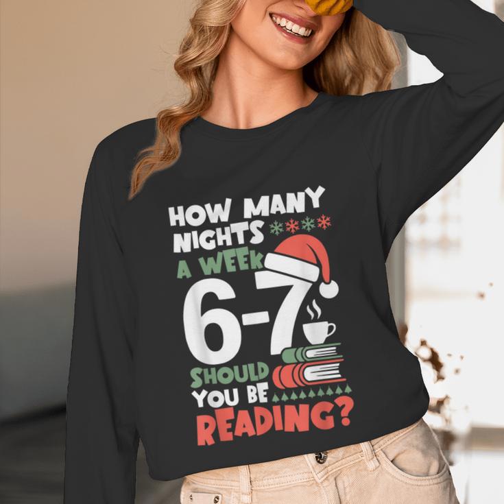 Reading 67 Meme English Teacher Christmas Book Lover Unisex Long Sleeve T-Shirt