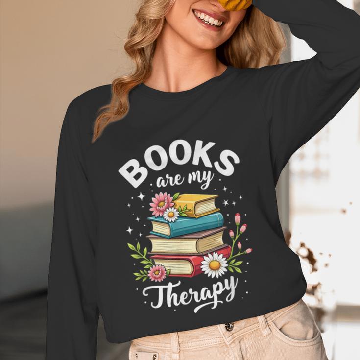 Reading Books Are My Therapy Unisex Long Sleeve T-Shirt