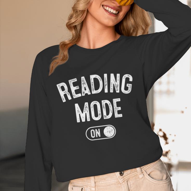 Reading Mode On Book Lover Librarian Teacher Unisex Long Sleeve T-Shirt
