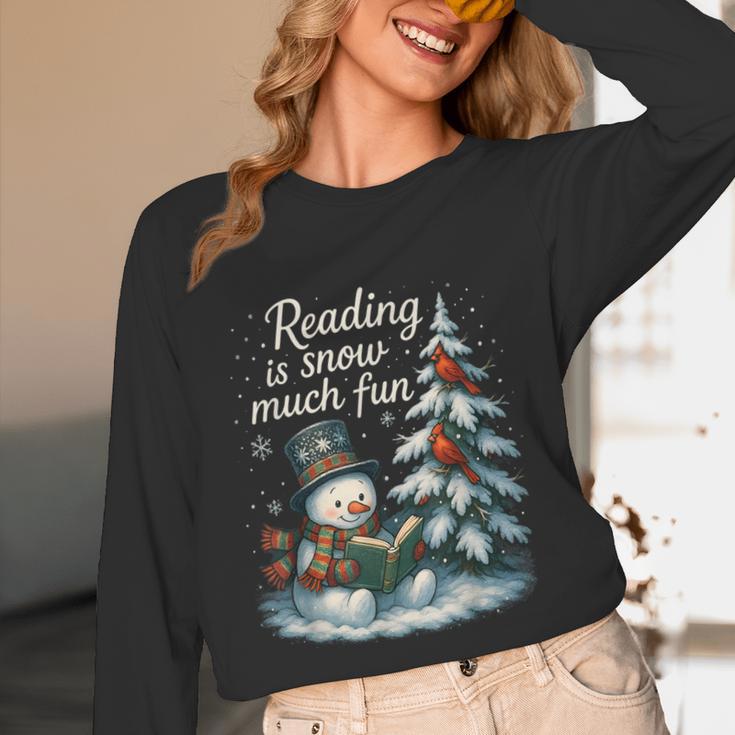 Reading Is Snow Much Fun Christmas Books Snowman Bookworm Unisex Long Sleeve T-Shirt Reading Is Snow Much Fun Christmas Books Snowman Bookworm Unisex Long Sleeve T-Shirt