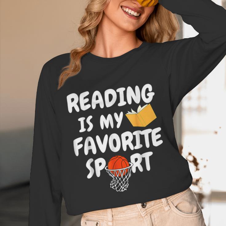 Reading Is My Tee Favorite Sport Basketball World Book Day Unisex Long Sleeve T-Shirt