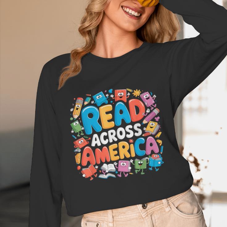 Reads Across Tee America Books Reader Reading Teacher Unisex Long Sleeve T-Shirt Reads Across Tee America Books Reader Reading Teacher Unisex Long Sleeve T-Shirt