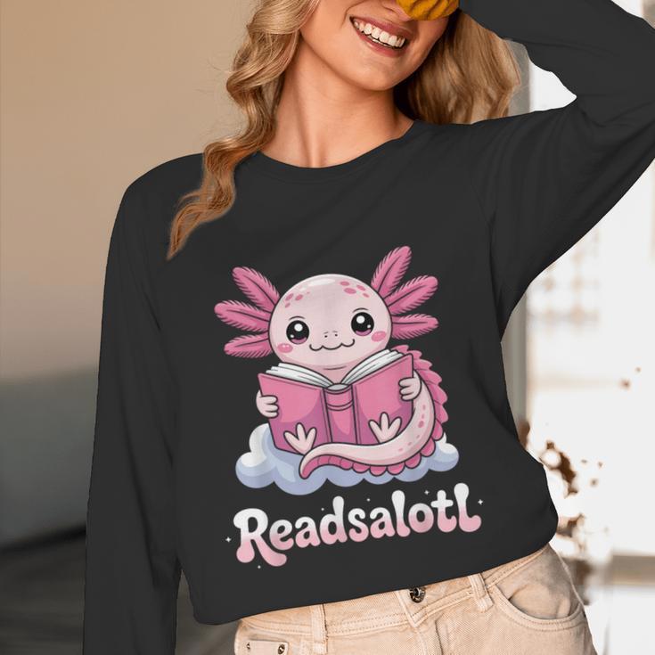 Readsalotl Axolotl Reading Cute Book Lover Bookworm Unisex Long Sleeve T-Shirt Readsalotl Axolotl Reading Cute Book Lover Bookworm Unisex Long Sleeve T-Shirt