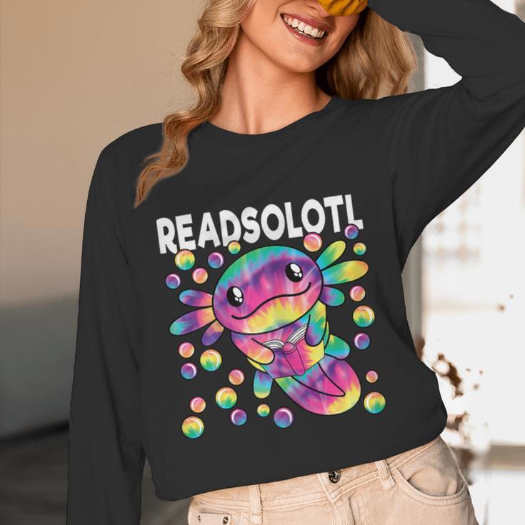Readsolotl Cute Axolotl Book Lover Reading Women Girls Unisex Long Sleeve T-Shirt