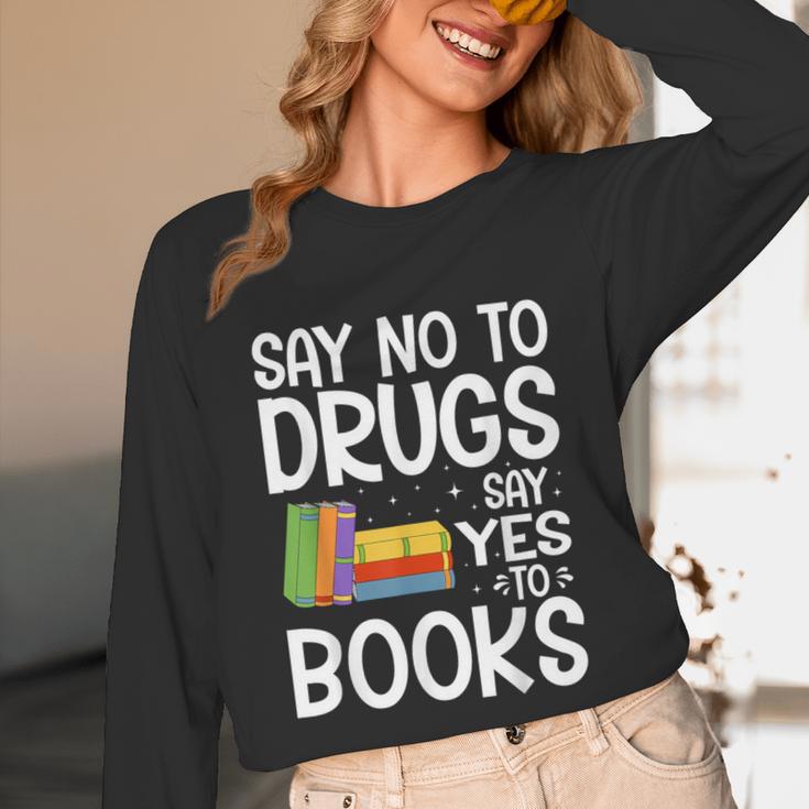 Red Ribbon Week Say No To Drugs Say Yes To Books Drug Free Unisex Long Sleeve T-Shirt Red Ribbon Week Say No To Drugs Say Yes To Books Drug Free Unisex Long Sleeve T-Shirt