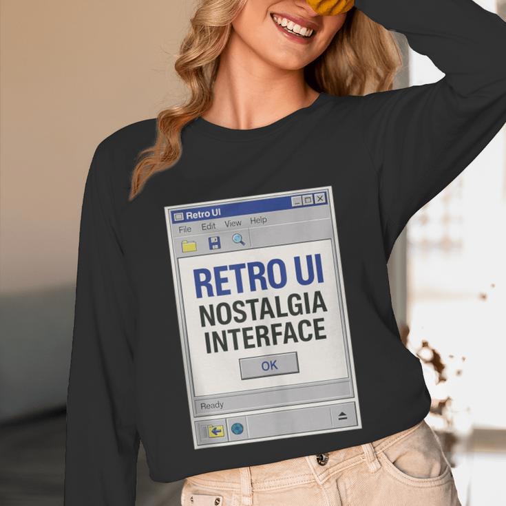 Retro Computer Dialog Box 90s Desktop Interface Nostalgia Unisex Long Sleeve T-Shirt