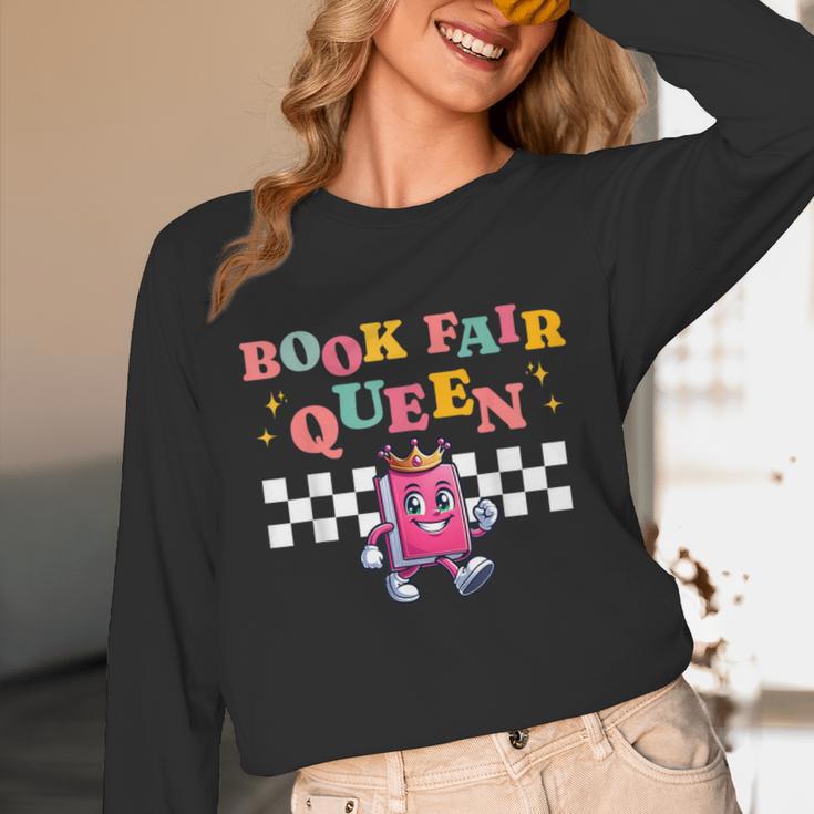 Retro Library Book Fair Queen School Reading Girls Women's Unisex Long Sleeve T-Shirt
