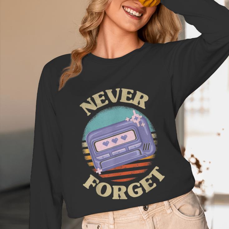 Retro Pager Never Forget Nostalgia Vintage Unisex Long Sleeve T-Shirt