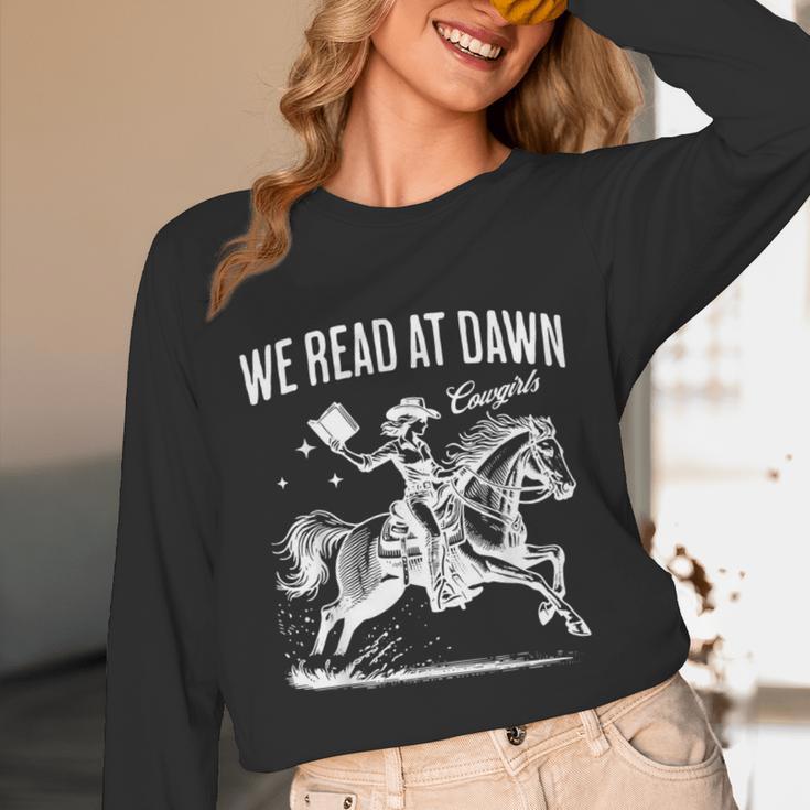 Retro We Read At Dawn Cowgirl Western Librarian Book Lover Unisex Long Sleeve T-Shirt Retro We Read At Dawn Cowgirl Western Librarian Book Lover Unisex Long Sleeve T-Shirt