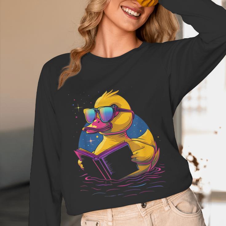 Rubber Duck Rubber Duckie Reading Book Rubber Duckling Unisex Long Sleeve T-Shirt
