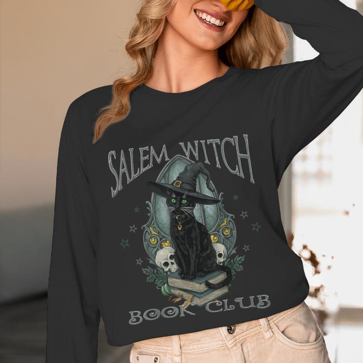 Salem Witch Book Club Cat Reading Witchy Halloween Men Unisex Long Sleeve T-Shirt Salem Witch Book Club Cat Reading Witchy Halloween Men Unisex Long Sleeve T-Shirt