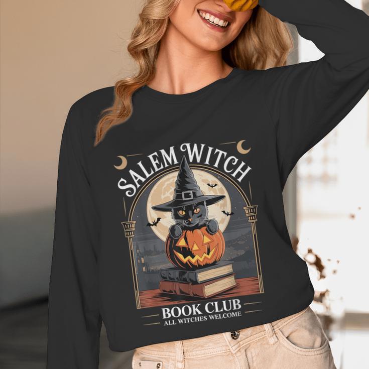 Salem Witch Book Club All Witches Welcome Halloween Reading Unisex Long Sleeve T-Shirt Salem Witch Book Club All Witches Welcome Halloween Reading Unisex Long Sleeve T-Shirt