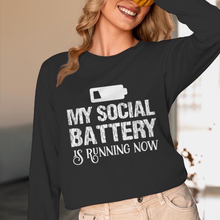 Sarcastic Anti Low Social Battery Social Introvert Unisex Long Sleeve T-Shirt Sarcastic Anti Low Social Battery Social Introvert Unisex Long Sleeve T-Shirt