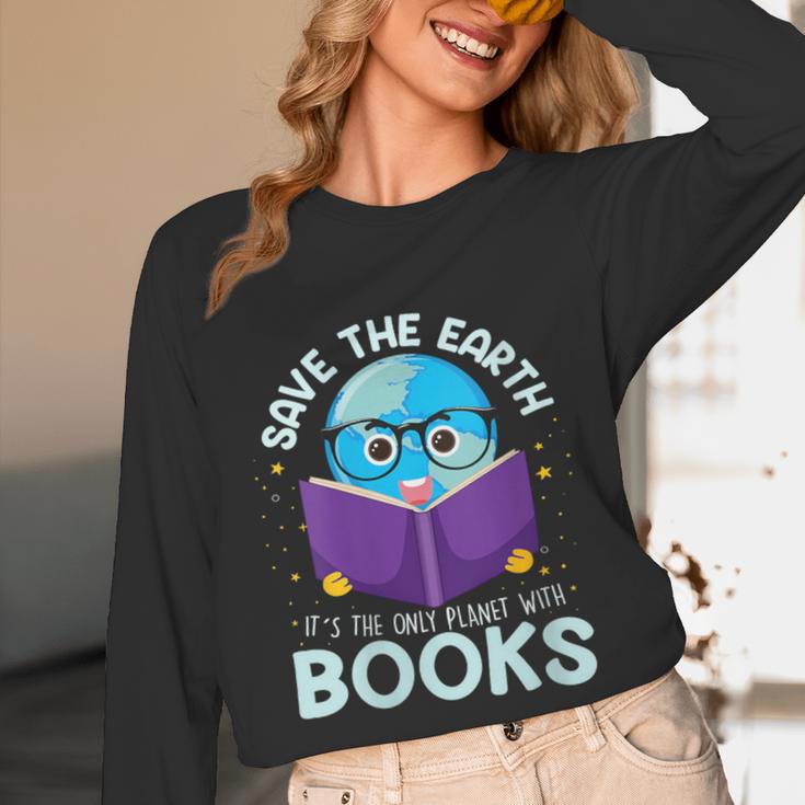Save Earth It´s Only Planet With Books Reader Earth Day Unisex Long Sleeve T-Shirt Save Earth It´s Only Planet With Books Reader Earth Day Unisex Long Sleeve T-Shirt